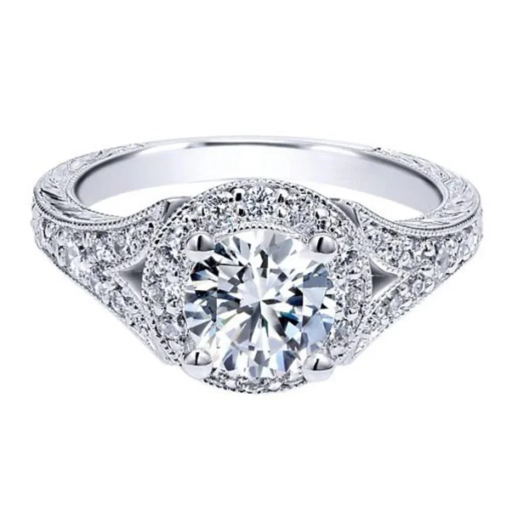 🌸Round Shiny CZ Noble Silver Wedding/Engagement Ring for Women, K808 - Picture 4 of 10